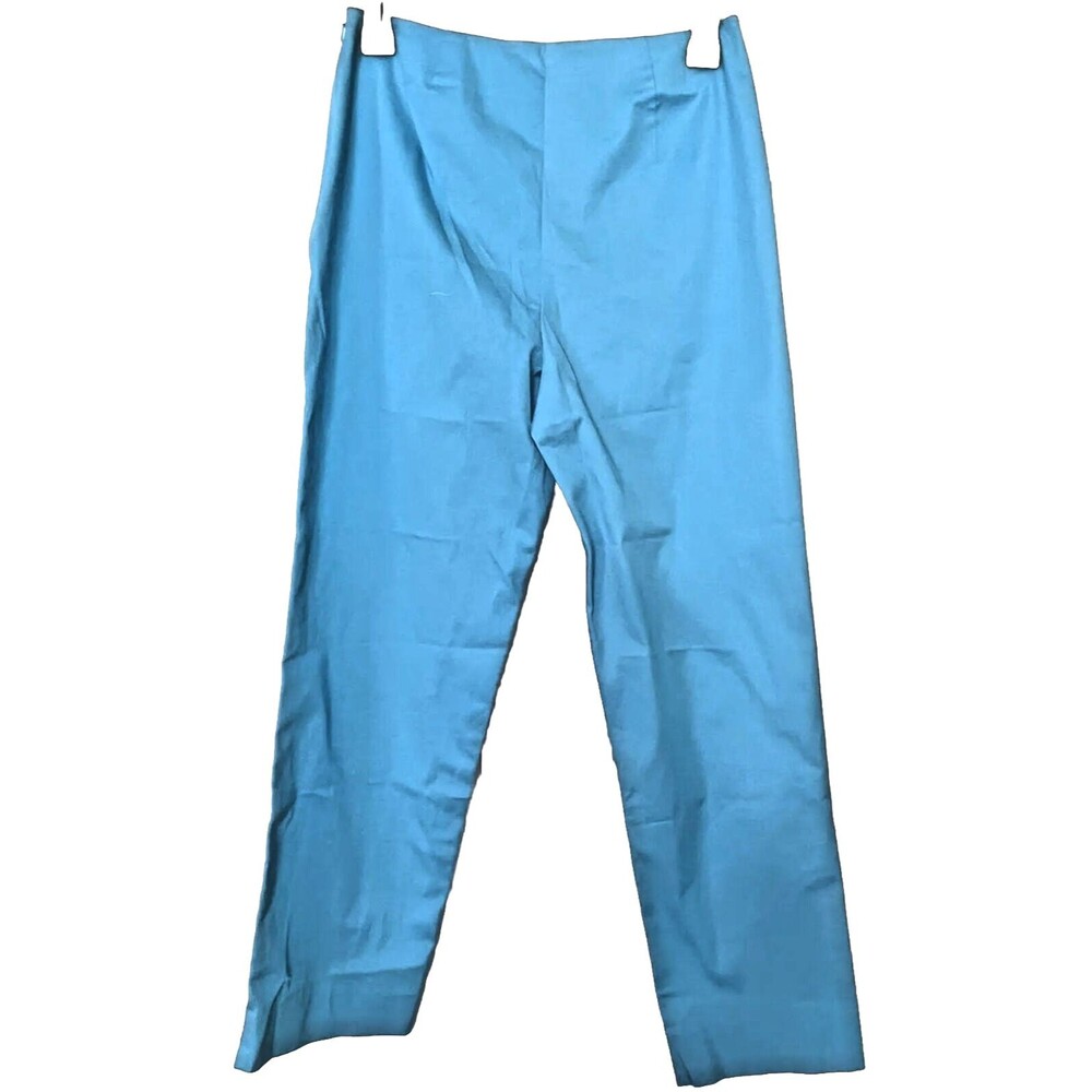 Saks Fifth Avenue High Rise Crop Pants Blue NWT‎ 2 Stretch Classic Preppy Vacay